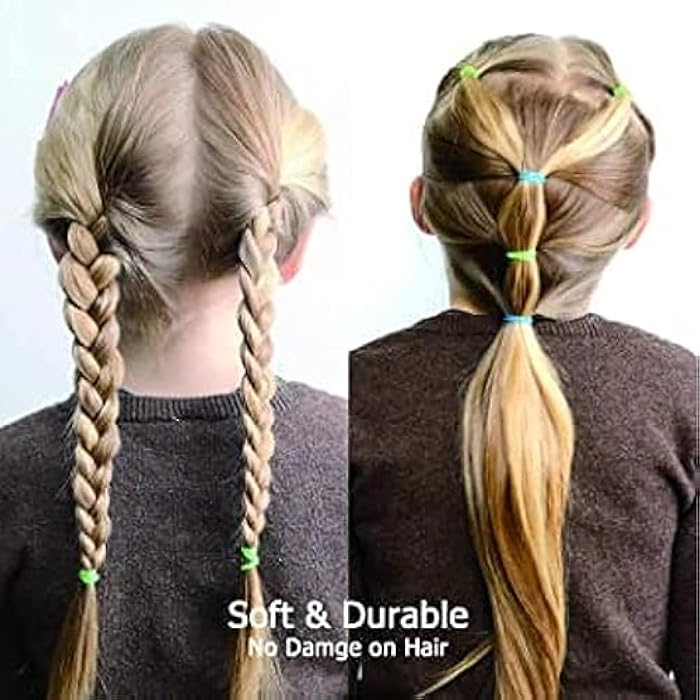 300 Pieces Colored Rubber Bands for Hair Ponytails - Image 3